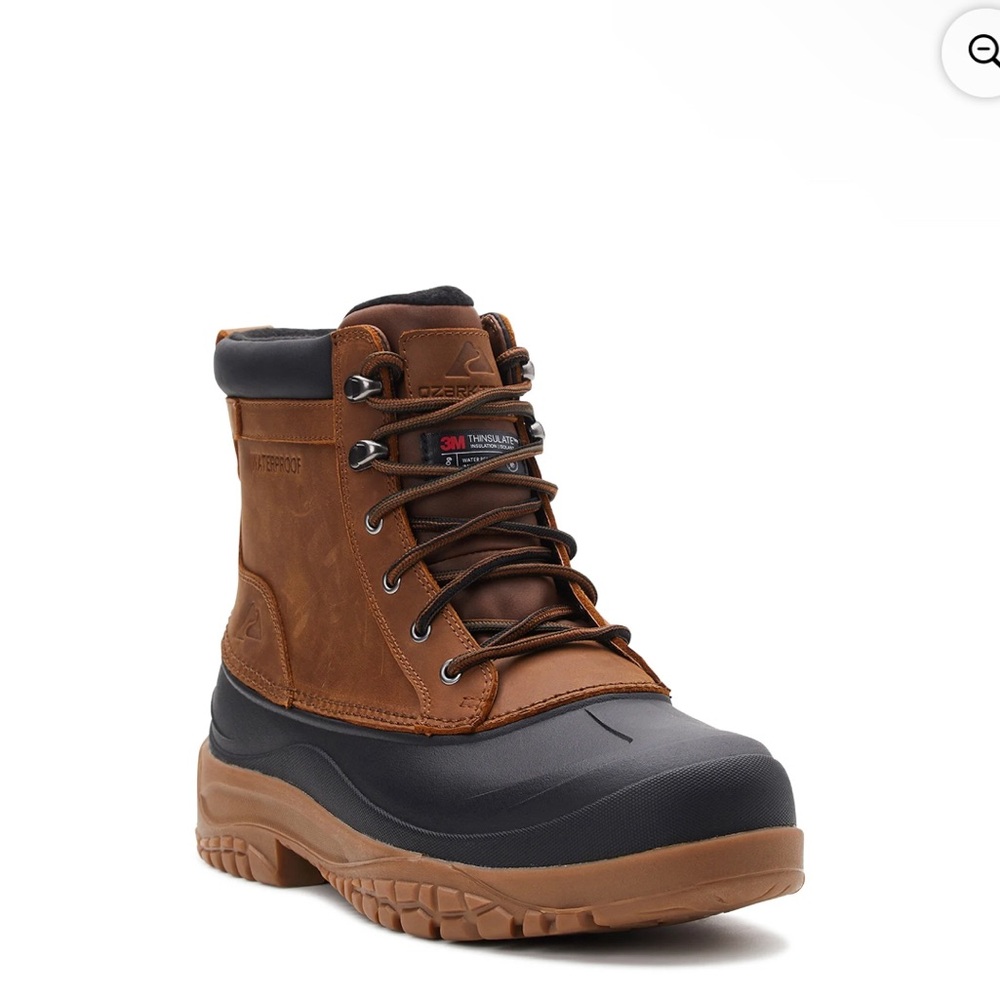 NWT. Ozark Trail men’s classic shell snow boots, sz 12, Brown.